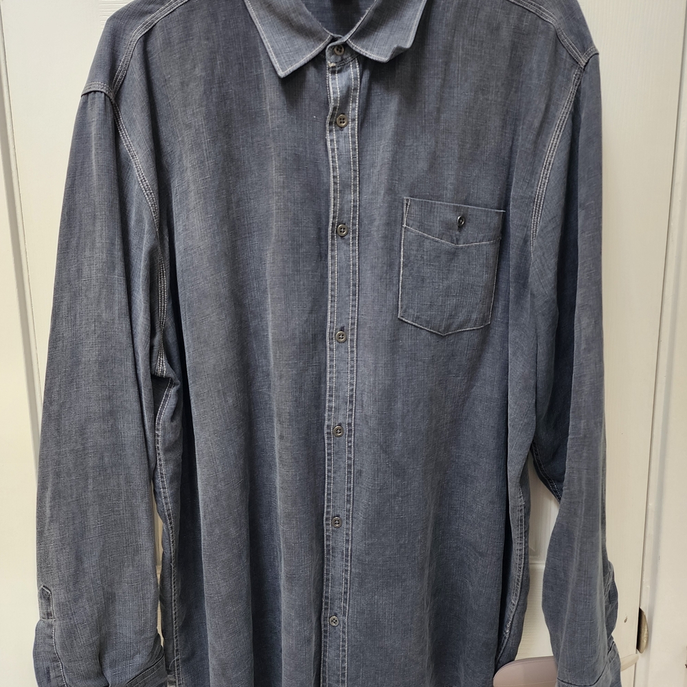 Casual Blue Button-Down Shirt for Men
